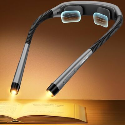 Glocusent Lampes de lecture pour livres au lit, 1600 mAh tour de cou et lampe de lecture de livre : 3 couleurs et 5 niveaux de luminosité continue, minuteries et aide au sommeil, serrure de voyage Glocusent Lampes de lecture pour livres au lit, 1600 mAh tour de cou et lampe de lecture de livre : 3 couleurs et 5 niveaux de luminosité continue, minuteries et aide au sommeil, serrure de voyage