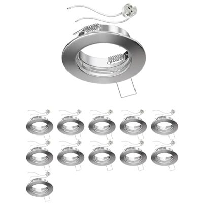 ledscom.de 12x cadre d'encastrement pour plafond FERE cadre d'encastrement chromé mat (LED/halogène/MR16/50mm) incl. douille GU5.3 ledscom.de 12x cadre d'encastrement pour plafond FERE cadre d'encastrement chromé mat (LED/halogène/MR16/50mm) incl. douille GU5.3