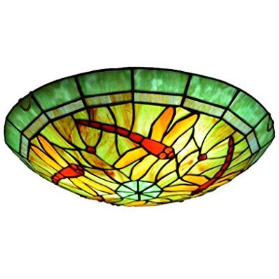 WDBZTJ Tiffany Art Plafonnier Libellule Plafonnier LED Verre Coloré Couloir Plafonnier 85-265V Rétro Décoration Lampe de Fixation Encastrée pour Chambre/Salon (Color : 30cm) WDBZTJ Tiffany Art Plafonnier Libellule Plafonnier LED Verre Coloré Couloir Plafonnier 85-265V Rétro Décoration Lampe de Fixation Encastrée pour Chambre/Salon (Color : 30cm)
