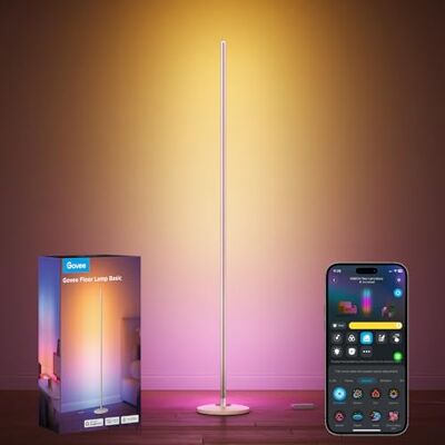 Govee RGBIC Lampadaire LED pour salon, 1000 lm, à intensité variable, doré Fonctionne avec Matter & Alexa, 85 modes de scène, 16 millions de couleurs, modes DIY et musique, lampe d'angle de 136 cm Govee RGBIC Lampadaire LED pour salon, 1000 lm, à intensité variable, doré Fonctionne avec Matter & Alexa, 85 modes de scène, 16 millions de couleurs, modes DIY et musique, lampe d'angle de 136 cm