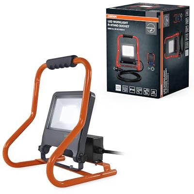 OSRAM Projecteur de travail LED R-Stand Socket 50 W 840, blanc froid 4 000 K, 4 500 lm, IP44, 2 prises 3 000 W OSRAM Projecteur de travail LED R-Stand Socket 50 W 840, blanc froid 4 000 K, 4 500 lm, IP44, 2 prises 3 000 W