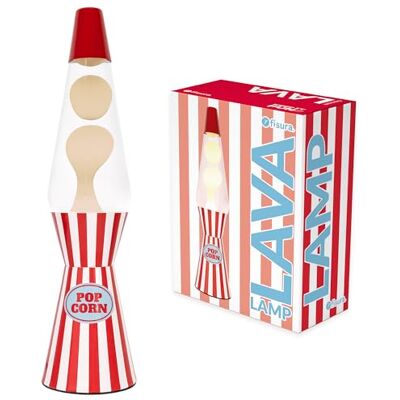 Fisura – Lampe à lave décorative “Pop corn”. Lampe relaxante au design original pour maison ou bureau, base à rayures et lave blanche, ampoule de rechange incluse, 11 x 11 x 40 cm Fisura – Lampe à lave décorative “Pop corn”. Lampe relaxante au design original pour maison ou bureau, base à rayures et lave blanche, ampoule de rechange incluse, 11 x 11 x 40 cm