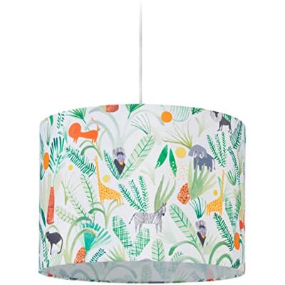 Relaxdays Luminaire suspendu, chambre d’enfant, abat-jour jungle, HxD : 140x35 cm, E27, lampe à suspension, multicolore Relaxdays Luminaire suspendu, chambre d’enfant, abat-jour jungle, HxD : 140x35 cm, E27, lampe à suspension, multicolore
