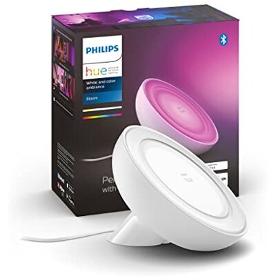 Philips Bloom tafellamp Duurzame LED Verlichting Wit en Gekleurd Licht Dimbaar Verbind met Bluetooth of Hue Bridge Werkt met Alexa en Google Home Zwart Philips Bloom tafellamp Duurzame LED Verlichting Wit en Gekleurd Licht Dimbaar Verbind met Bluetooth of Hue Bridge Werkt met Alexa en Google Home Zwart