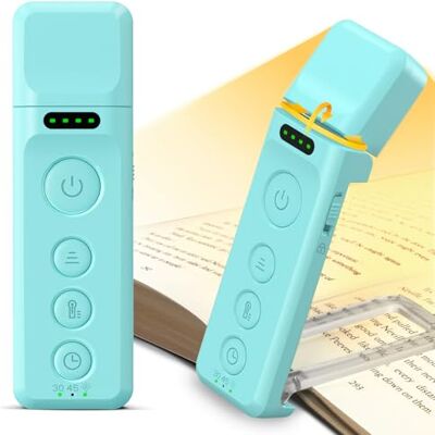 Glocusent Lampe de lecture avec aide au sommeil et minuterie, 5 luminosités et 3 couleurs, lampes de lecture pour livres au lit, lampe de lecture rechargeable USB-C pour les amateurs de livres (bleu) Glocusent Lampe de lecture avec aide au sommeil et minuterie, 5 luminosités et 3 couleurs, lampes de lecture pour livres au lit, lampe de lecture rechargeable USB-C pour les amateurs de livres (bleu)