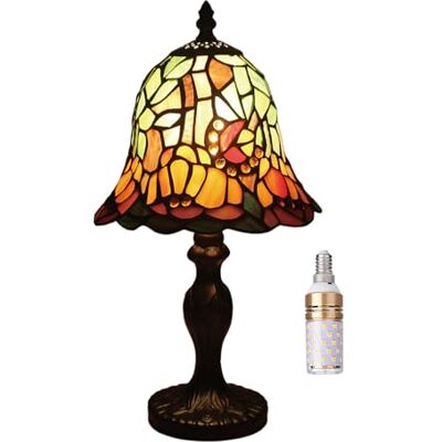 Kinbolas 8" Lampe de table Tiffany-Style Stained Glass Abat-jour Vintage Lumière de bureau Petite lampe de chevet Chambre Salon Bureau Lecture Antique Art Dec(Color:M-6) Kinbolas 8" Lampe de table Tiffany-Style Stained Glass Abat-jour Vintage Lumière de bureau Petite lampe de chevet Chambre Salon Bureau Lecture Antique Art Dec(Color:M-6)
