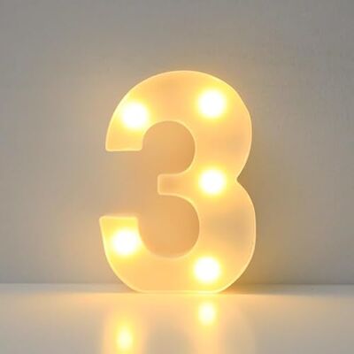 JYB Hopefuture Lampe LED Chiffres 3D Lumineux Chiffres Décoratifs Veilleuse Lampe 0 1 2 3 4 5 6 7 8 9 pour mariage, anniversaire, fête, Noël (3) JYB Hopefuture Lampe LED Chiffres 3D Lumineux Chiffres Décoratifs Veilleuse Lampe 0 1 2 3 4 5 6 7 8 9 pour mariage, anniversaire, fête, Noël (3)
