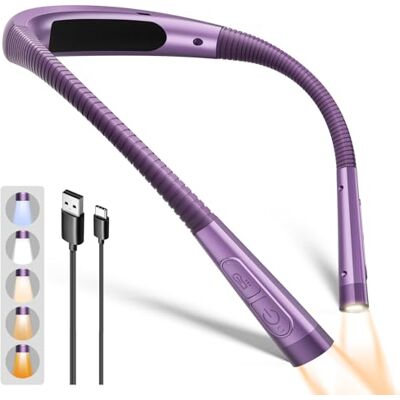 Glocusent Lampe de lecture améliorée avec design plus fin, 5 couleurs et 5 Lampe de lecture pour livres au lit, rechargeable jusqu'à 100 h, lumière de cou pour travaux manuels, tricot, camping Glocusent Lampe de lecture améliorée avec design plus fin, 5 couleurs et 5 Lampe de lecture pour livres au lit, rechargeable jusqu'à 100 h, lumière de cou pour travaux manuels, tricot, camping