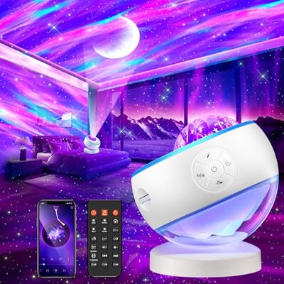 One Fire Projecteur ciel étoilé, 300 modes d'éclairage, lampe lumière boréale, 15 machines à bruit blanc, Bluetooth, minuterie, guirlande lumineuse pour fête, projecteur d'étoiles One Fire Projecteur ciel étoilé, 300 modes d'éclairage, lampe lumière boréale, 15 machines à bruit blanc, Bluetooth, minuterie, guirlande lumineuse pour fête, projecteur d'étoiles