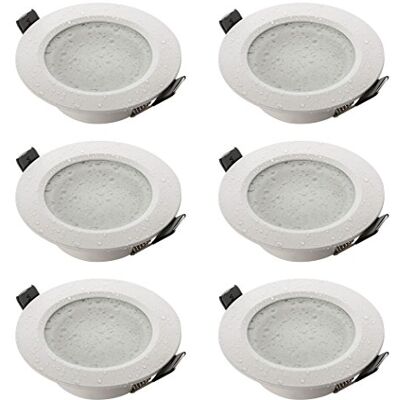 SEBSON Boîtier pour projecteur de salle de bain IP44 avec culot GU10 Cadre en aluminium blanc, diamètre d'alésage 70 mm (67-83 mm) pour éclairage de plafond Lot de 6 SEBSON Boîtier pour projecteur de salle de bain IP44 avec culot GU10 Cadre en aluminium blanc, diamètre d'alésage 70 mm (67-83 mm) pour éclairage de plafond Lot de 6