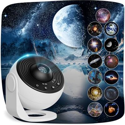 Macchiatto projecteur Galaxy avec 13 disques planètes, ciel étoilé LED et minuterie, décoration de chambre d'enfants Macchiatto projecteur Galaxy avec 13 disques planètes, ciel étoilé LED et minuterie, décoration de chambre d'enfants