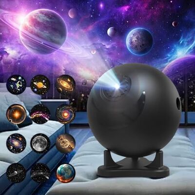 RNPKZ Projecteur de ciel étoilé planétarium, lampe projecteur de galaxie avec 12 disques planétaires, lampe nébuleuse rotative à 360° pour enfants et adultes RNPKZ Projecteur de ciel étoilé planétarium, lampe projecteur de galaxie avec 12 disques planétaires, lampe nébuleuse rotative à 360° pour enfants et adultes