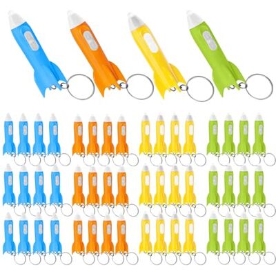 LEKEFETO Lot de 50 mini lampes de poche fusées, porte-clés jouet, lampe de poche, petit cadeau d'anniversaire d'enfant, fusées, pour fête d'enfants, petit cadeau d'anniversaire d'enfant, cadeau LEKEFETO Lot de 50 mini lampes de poche fusées, porte-clés jouet, lampe de poche, petit cadeau d'anniversaire d'enfant, fusées, pour fête d'enfants, petit cadeau d'anniversaire d'enfant, cadeau