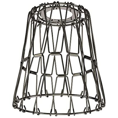 ledscom.de Abat-jour en cage, chromé-noir, 135mm Ø ledscom.de Abat-jour en cage, chromé-noir, 135mm Ø