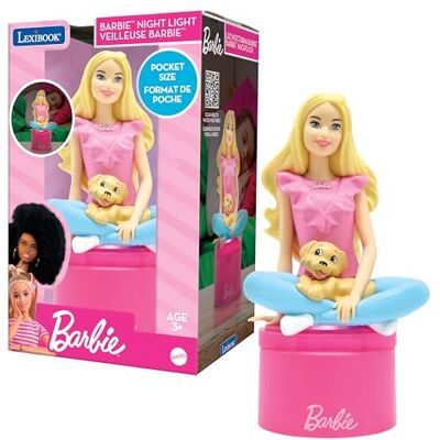 Lexibook , Barbie, Veilleuse de Poche LED pour chambre d'enfants, lumière douce, à piles, Rose, NLJ01BB Lexibook , Barbie, Veilleuse de Poche LED pour chambre d'enfants, lumière douce, à piles, Rose, NLJ01BB