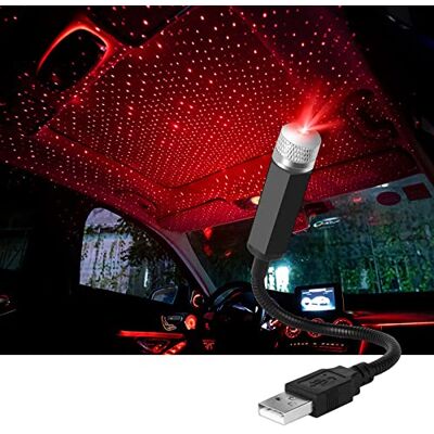 URAQT Plafonnier LED pour voiture, éclairage d'ambiance intérieur réglable, plusieurs modes, Plug and Play, mini projecteur USB, universel, pour fête à domicile (rouge) URAQT Plafonnier LED pour voiture, éclairage d'ambiance intérieur réglable, plusieurs modes, Plug and Play, mini projecteur USB, universel, pour fête à domicile (rouge)