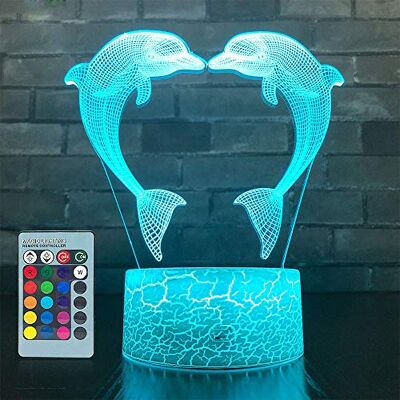 HPBN8 Ltd Illusion 3D Dauphin Lampe Dauphin Art Déco Lampe LED 3D Lampe Contrôle à distance 7/16 Couleurs Change Veilleuse USB Powered Enfants Cadeau Anniversaire Noël Cadeau HPBN8 Ltd Illusion 3D Dauphin Lampe Dauphin Art Déco Lampe LED 3D Lampe Contrôle à distance 7/16 Couleurs Change Veilleuse USB Powered Enfants Cadeau Anniversaire Noël Cadeau