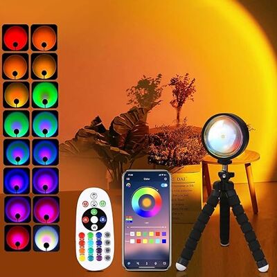 QUIGO Sunset Lamp Lampe Coucher De Soleil Dimmable LED Pour Chambre, Projecteur De Lumière Du Soleil, Lampe D’Ambiance RGB, Veilleuse De Décoration Esthétique. QUIGO Sunset Lamp Lampe Coucher De Soleil Dimmable LED Pour Chambre, Projecteur De Lumière Du Soleil, Lampe D’Ambiance RGB, Veilleuse De Décoration Esthétique.