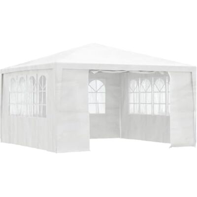 vidaXL Tente de réception avec parois latérales 4x4 m Blanc 90 g/m² vidaXL Tente de réception avec parois latérales 4x4 m Blanc 90 g/m²