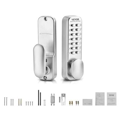 VEVOR OL-201D2-03 Porte d'entrée à 14 clés, bouton de porte à clavier mécanique, serrure de porte sans clé étanche en acier inoxydable d'un côté, pour maison, bureau, extérieur, clôture, garage, cour, VEVOR OL-201D2-03 Porte d'entrée à 14 clés, bouton de porte à clavier mécanique, serrure de porte sans clé étanche en acier inoxydable d'un côté, pour maison, bureau, extérieur, clôture, garage, cour,