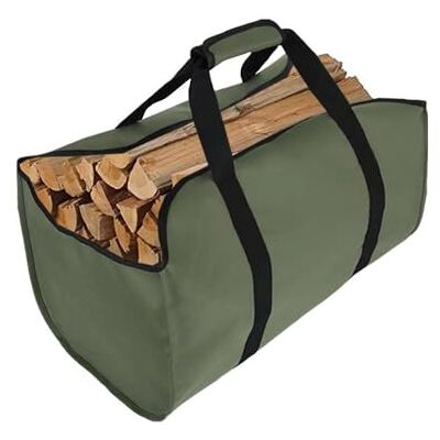 XINFULLWOL Sac à bois de chauffage pliable, sac de transport pour bûches, résistant à l'eau, durable en toile pour cheminée, stockage de bûches de bois de chauffage avec poignée pour intérieur et extérieur, XINFULLWOL Sac à bois de chauffage pliable, sac de transport pour bûches, résistant à l'eau, durable en toile pour cheminée, stockage de bûches de bois de chauffage avec poignée pour intérieur et extérieur,
