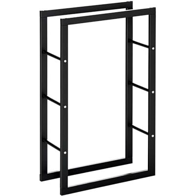 HOMCOM Range bûches Etagère porte bois de cheminée porte-bûches intérieur et extérieur charge max. 100 Kg dim. 60L x 25l x 150H cm métal (60L x 25l x 100H cm) HOMCOM Range bûches Etagère porte bois de cheminée porte-bûches intérieur et extérieur charge max. 100 Kg dim. 60L x 25l x 150H cm métal (60L x 25l x 100H cm)