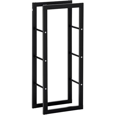 HOMCOM Range bûches Etagère porte bois de cheminée porte-bûches intérieur et extérieur charge max. 100 Kg dim. 60L x 25l x 150H cm métal (40L x 25l x 100H cm) HOMCOM Range bûches Etagère porte bois de cheminée porte-bûches intérieur et extérieur charge max. 100 Kg dim. 60L x 25l x 150H cm métal (40L x 25l x 100H cm)