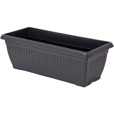 Spetebo Jardinière rectangulaire en plastique anthracite 80 x 33 cm XXL Spetebo Jardinière rectangulaire en plastique anthracite 80 x 33 cm XXL