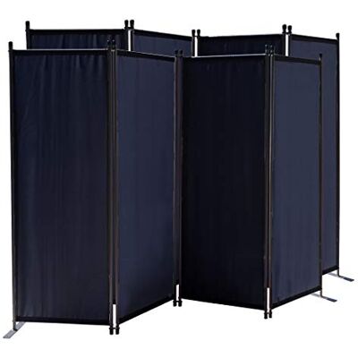 QUICK STAR Lot de 2 paravent 4 pièces 165 x 220 cm En tissu Séparation Pour balcon Pliable Noir QUICK STAR Lot de 2 paravent 4 pièces 165 x 220 cm En tissu Séparation Pour balcon Pliable Noir