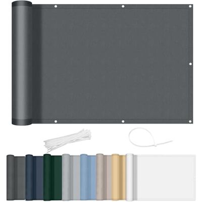 AXT SHADE Brise Vue Balcon 150x600cm Imperméable Cache Vue Balcon Protection UV Opaque Résistant aux Contre Vent avec Trous et Serre Câbles pour Exterieur Terrasse-Anthracite AXT SHADE Brise Vue Balcon 150x600cm Imperméable Cache Vue Balcon Protection UV Opaque Résistant aux Contre Vent avec Trous et Serre Câbles pour Exterieur Terrasse-Anthracite
