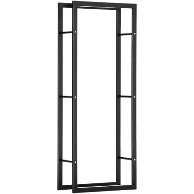 HOMCOM Range Bûches Intérieur et Extérieur 100 Kg 60L x 25l x 150H cm Noir Etagère Porte Bois de Cheminée, Porte-Bûches, Métal HOMCOM Range Bûches Intérieur et Extérieur 100 Kg 60L x 25l x 150H cm Noir Etagère Porte Bois de Cheminée, Porte-Bûches, Métal