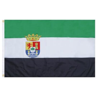 AZ FLAG Drapeau Estrémadure 90x60 cm Drapeau De Extremadura Espagne 100% Polyester avec Oeillets Métalliques Intégrés Pavillon 50g AZ FLAG Drapeau Estrémadure 90x60 cm Drapeau De Extremadura Espagne 100% Polyester avec Oeillets Métalliques Intégrés Pavillon 50g