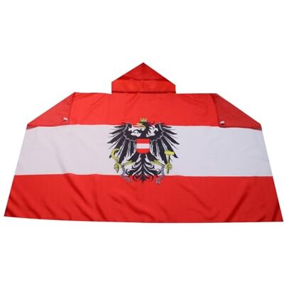 AZ FLAG Drapeau Autriche avec aigle 150x90 cm Cape Drapeau Autrichien 100% Polyester Avec Manches Intégrées Body Flag 80 g AZ FLAG Drapeau Autriche avec aigle 150x90 cm Cape Drapeau Autrichien 100% Polyester Avec Manches Intégrées Body Flag 80 g