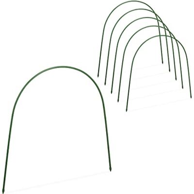 Relaxdays Lot de 6 arches tunnel pour tunnel de plantation et lit surélevé, hauteur : 60 x 62 cm, résistant aux intempéries, flexible, vert Relaxdays Lot de 6 arches tunnel pour tunnel de plantation et lit surélevé, hauteur : 60 x 62 cm, résistant aux intempéries, flexible, vert