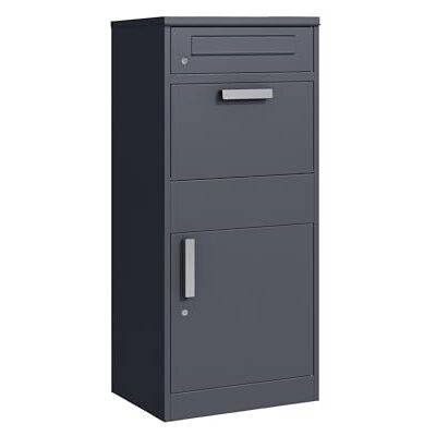 Relaxdays Boîte aux lettres autonome avec compartiment à colis, 2 clés, acier galvanisé, gris, 112 x 51 x 38 cm Relaxdays Boîte aux lettres autonome avec compartiment à colis, 2 clés, acier galvanisé, gris, 112 x 51 x 38 cm