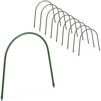 Relaxdays Lot de 10 arches pour tunnels et parterre surélevés, H x l : 31 x 33 cm, résistant aux intempéries, flexible, en acier, vert Relaxdays Lot de 10 arches pour tunnels et parterre surélevés, H x l : 31 x 33 cm, résistant aux intempéries, flexible, en acier, vert