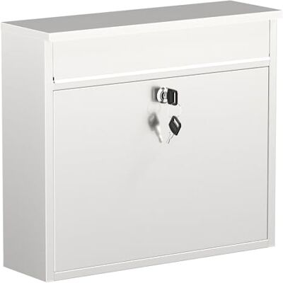 WilTec Boîte aux lettres murale V13 Verrouillable Couleur argentée pour courrier, 360 x 115 x 320 mm, en acier inox, avec fente et clapet WilTec Boîte aux lettres murale V13 Verrouillable Couleur argentée pour courrier, 360 x 115 x 320 mm, en acier inox, avec fente et clapet