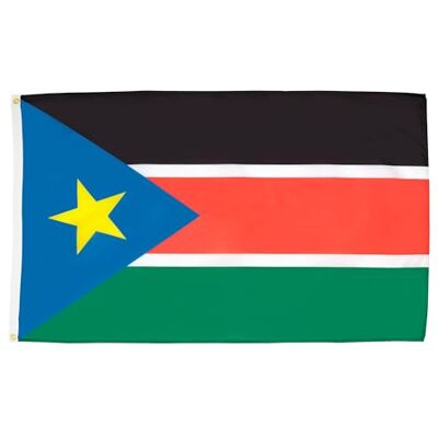AZ FLAG Drapeau Soudan du Sud 150x90 cm Polyester léger Drapeau Sud Soudanais Avec Oeillets Métalliques Intégrés 80g AZ FLAG Drapeau Soudan du Sud 150x90 cm Polyester léger Drapeau Sud Soudanais Avec Oeillets Métalliques Intégrés 80g