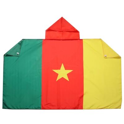 AZ FLAG Drapeau Cameroun 150x90 cm Cape Drapeau Camerounais 100% Polyester Avec Manches Intégrées Body Flag 80g AZ FLAG Drapeau Cameroun 150x90 cm Cape Drapeau Camerounais 100% Polyester Avec Manches Intégrées Body Flag 80g