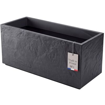 BigDean Grand pot de fleurs extérieur env. 100 cm aspect ardoise BigDean Grand pot de fleurs extérieur env. 100 cm aspect ardoise