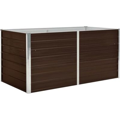 vidaXL Bac de Jardin en Acier Galvanisé 160x80x77 cm, Marron, Bordure de Sécurité Pliable, Résistant aux Intempéries, Bac à Fleurs et Légumes, DIY Jardin, Terrasse vidaXL Bac de Jardin en Acier Galvanisé 160x80x77 cm, Marron, Bordure de Sécurité Pliable, Résistant aux Intempéries, Bac à Fleurs et Légumes, DIY Jardin, Terrasse