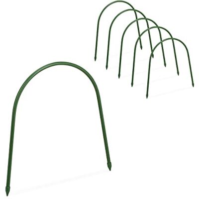 Relaxdays Arcs pour tunnel de culture, lot de 6, construction individuelle, acier plastifié, hauteur : 31 x 33 cm, vert Relaxdays Arcs pour tunnel de culture, lot de 6, construction individuelle, acier plastifié, hauteur : 31 x 33 cm, vert