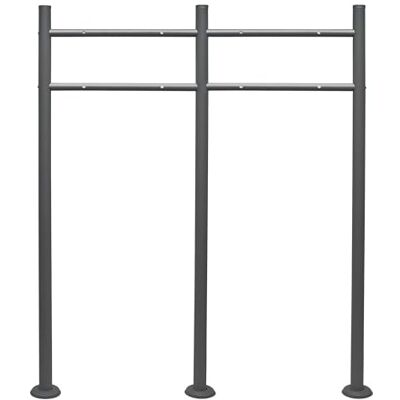 WilTec Support de boîte aux lettres à 2 compartiments, anthracite, 1200 x 1000 mm, double support pour boîte aux lettres, boîte aux lettres, en acier pour boîte aux lettres sur pied WilTec Support de boîte aux lettres à 2 compartiments, anthracite, 1200 x 1000 mm, double support pour boîte aux lettres, boîte aux lettres, en acier pour boîte aux lettres sur pied