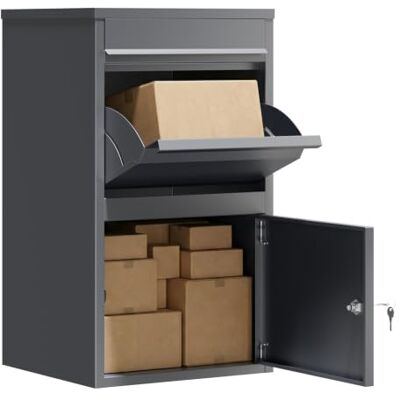 WilTec Boîte à colis anthracite 410 x 385 x 720 mm, boîte à colis pour la maison, réception privée de colis et petits colis, boîte aux lettres sur pied en acier WilTec Boîte à colis anthracite 410 x 385 x 720 mm, boîte à colis pour la maison, réception privée de colis et petits colis, boîte aux lettres sur pied en acier