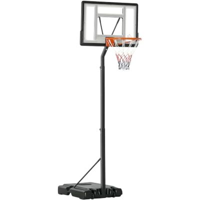 HOMCOM Support de basket roulant réglable 210-260cm Noir Avec roues, panier avec support, intérieur/extérieur, acier, plastique HOMCOM Support de basket roulant réglable 210-260cm Noir Avec roues, panier avec support, intérieur/extérieur, acier, plastique