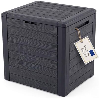 BigDean Petite boîte de jardin compacte 140 l, idéale pour balcon et petites surfaces, aspect bois BigDean Petite boîte de jardin compacte 140 l, idéale pour balcon et petites surfaces, aspect bois