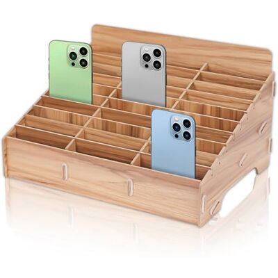 BAIFULAI Boîte de rangement pour téléphone portable à 30 compartiments En bois Pour l'école, le garage de téléphone portable Pour salle de classe, bureau, école BAIFULAI Boîte de rangement pour téléphone portable à 30 compartiments En bois Pour l'école, le garage de téléphone portable Pour salle de classe, bureau, école