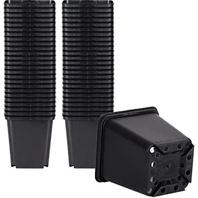 Pullmer Lot de 50 pots de culture 11 x 11 x 12 cm, carrés pour semis, pour semis ou boutures, pots de piquetage en plastique, idéal pour serre ou jardin (50,11 x 11 cm) Pullmer Lot de 50 pots de culture 11 x 11 x 12 cm, carrés pour semis, pour semis ou boutures, pots de piquetage en plastique, idéal pour serre ou jardin (50,11 x 11 cm)