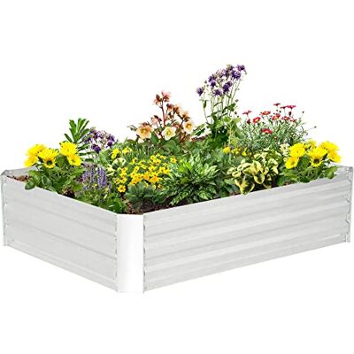 Outsunny Lit de Jardin Surélevé Carré Potager 120 x 90 x 30 cm Argent Outsunny Lit de Jardin Surélevé Carré Potager 120 x 90 x 30 cm Argent