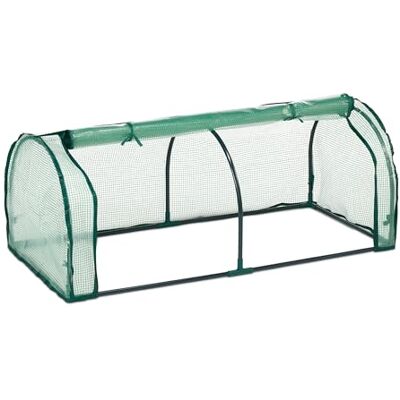 Relaxdays Serre froide (H x l x P) : 50 x 128 x 60 cm, film polyéthylène, fer, porte avec fermeture éclair, couverture de plate-bande surélevée, vert Relaxdays Serre froide (H x l x P) : 50 x 128 x 60 cm, film polyéthylène, fer, porte avec fermeture éclair, couverture de plate-bande surélevée, vert
